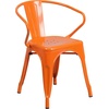 image:imageFlash Furniture Luna Commercial Grade Red Metal IndoorOutdoor Chair with ArmsOrange