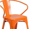 image:imageFlash Furniture Luna Commercial Grade Red Metal IndoorOutdoor Chair with ArmsOrange