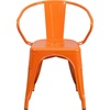 image:imageFlash Furniture Luna Commercial Grade Red Metal IndoorOutdoor Chair with ArmsOrange