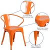 image:imageFlash Furniture Luna Commercial Grade Red Metal IndoorOutdoor Chair with ArmsOrange