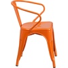 image:imageFlash Furniture Luna Commercial Grade Red Metal IndoorOutdoor Chair with ArmsOrange