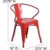 image:imageFlash Furniture Luna Commercial Grade Red Metal IndoorOutdoor Chair with ArmsRed