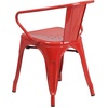 image:imageFlash Furniture Luna Commercial Grade Red Metal IndoorOutdoor Chair with ArmsRed