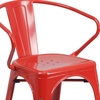 image:imageFlash Furniture Luna Commercial Grade Red Metal IndoorOutdoor Chair with ArmsRed