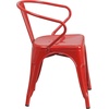 image:imageFlash Furniture Luna Commercial Grade Red Metal IndoorOutdoor Chair with ArmsRed