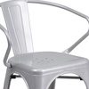 image:imageFlash Furniture Luna Commercial Grade Red Metal IndoorOutdoor Chair with ArmsSilver