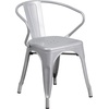 image:imageFlash Furniture Luna Commercial Grade Red Metal IndoorOutdoor Chair with ArmsSilver