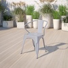 image:imageFlash Furniture Luna Commercial Grade Red Metal IndoorOutdoor Chair with ArmsSilver