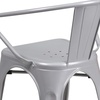 image:imageFlash Furniture Luna Commercial Grade Red Metal IndoorOutdoor Chair with ArmsSilver