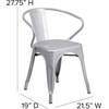 image:imageFlash Furniture Luna Commercial Grade Red Metal IndoorOutdoor Chair with ArmsSilver