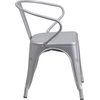 image:imageFlash Furniture Luna Commercial Grade Red Metal IndoorOutdoor Chair with ArmsSilver