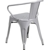 image:imageFlash Furniture Luna Commercial Grade Red Metal IndoorOutdoor Chair with ArmsSilver