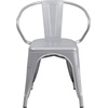 image:imageFlash Furniture Luna Commercial Grade Red Metal IndoorOutdoor Chair with ArmsSilver