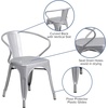 image:imageFlash Furniture Luna Commercial Grade Red Metal IndoorOutdoor Chair with ArmsSilver