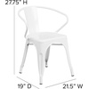 image:imageFlash Furniture Luna Commercial Grade Red Metal IndoorOutdoor Chair with ArmsWhite