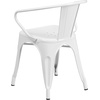 image:imageFlash Furniture Luna Commercial Grade Red Metal IndoorOutdoor Chair with ArmsWhite