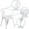 image:imageFlash Furniture Luna Commercial Grade Red Metal IndoorOutdoor Chair with ArmsWhite