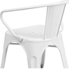 image:imageFlash Furniture Luna Commercial Grade Red Metal IndoorOutdoor Chair with ArmsWhite