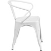 image:imageFlash Furniture Luna Commercial Grade Red Metal IndoorOutdoor Chair with ArmsWhite