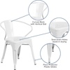 image:imageFlash Furniture Luna Commercial Grade Red Metal IndoorOutdoor Chair with ArmsWhite