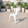 image:imageFlash Furniture Luna Commercial Grade Red Metal IndoorOutdoor Chair with ArmsWhite
