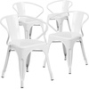 image:imageFlash Furniture Luna Commercial Grade Red Metal IndoorOutdoor Chair with ArmsWhite