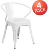 image:imageFlash Furniture Luna Commercial Grade Red Metal IndoorOutdoor Chair with ArmsWhite