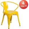 image:imageFlash Furniture Luna Commercial Grade Red Metal IndoorOutdoor Chair with ArmsYellow