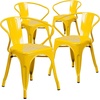 image:imageFlash Furniture Luna Commercial Grade Red Metal IndoorOutdoor Chair with ArmsYellow