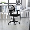 image:imageFlash Furniture Mallard MidBack Swivel Mesh Office Chair with Padded Seat and TArms HeightAdjustable Ergonomic Padded Office Desk Chair BlackBlack