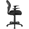 image:imageFlash Furniture Mallard MidBack Swivel Mesh Office Chair with Padded Seat and TArms HeightAdjustable Ergonomic Padded Office Desk Chair BlackBlack
