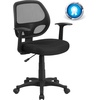 image:imageFlash Furniture Mallard MidBack Swivel Mesh Office Chair with Padded Seat and TArms HeightAdjustable Ergonomic Padded Office Desk Chair BlackBlack