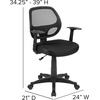 image:imageFlash Furniture Mallard MidBack Swivel Mesh Office Chair with Padded Seat and TArms HeightAdjustable Ergonomic Padded Office Desk Chair BlackBlack