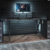 image:imageFlash Furniture Mallot Black Gaming Desk with Cup Holder Headphone Hook and MonitorSmartphone StandBlack