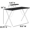image:imageFlash Furniture Mallot Black Gaming Desk with Cup Holder Headphone Hook and MonitorSmartphone StandBlackWhite