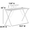 image:imageFlash Furniture Mallot Black Gaming Desk with Cup Holder Headphone Hook and MonitorSmartphone StandWhite
