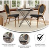 image:imageFlash Furniture Marseille IndoorOutdoor Commercial Bistro Stack Chair  BlackWhite Textilene Back and Seat  LT Natural Bamboo Print Metal Frame  Set of 4BlackNatural Frame