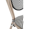 image:imageFlash Furniture Marseille IndoorOutdoor Commercial Bistro Stack Chair  BlackWhite Textilene Back and Seat  LT Natural Bamboo Print Metal Frame  Set of 4Black  WhiteLight Natural Frame