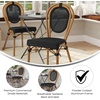 image:imageFlash Furniture Marseille IndoorOutdoor Commercial Bistro Stack Chair  BlackWhite Textilene Back and Seat  LT Natural Bamboo Print Metal Frame  Set of 4BlackNatural Frame
