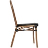 image:imageFlash Furniture Marseille IndoorOutdoor Commercial Bistro Stack Chair  BlackWhite Textilene Back and Seat  LT Natural Bamboo Print Metal Frame  Set of 4BlackNatural Frame