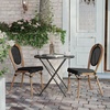image:imageFlash Furniture Marseille IndoorOutdoor Commercial Bistro Stack Chair  BlackWhite Textilene Back and Seat  LT Natural Bamboo Print Metal Frame  Set of 4BlackNatural Frame
