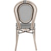 image:imageFlash Furniture Marseille IndoorOutdoor Commercial Bistro Stack Chair  BlackWhite Textilene Back and Seat  LT Natural Bamboo Print Metal Frame  Set of 4Black  WhiteLight Natural Frame
