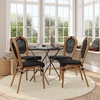 image:imageFlash Furniture Marseille IndoorOutdoor Commercial Bistro Stack Chair  BlackWhite Textilene Back and Seat  LT Natural Bamboo Print Metal Frame  Set of 4BlackNatural Frame