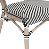 image:imageFlash Furniture Marseille IndoorOutdoor Commercial Bistro Stack Chair  BlackWhite Textilene Back and Seat  LT Natural Bamboo Print Metal Frame  Set of 4Black  WhiteLight Natural Frame