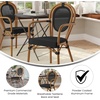 image:imageFlash Furniture Marseille IndoorOutdoor Commercial Bistro Stack Chair  Curved Arms  Black Textilene Back and Seat  Natural Bamboo Print Metal FrameBlackNatural Frame