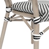 image:imageFlash Furniture Marseille IndoorOutdoor Commercial Bistro Stack Chair  Curved Arms  Black Textilene Back and Seat  Natural Bamboo Print Metal FrameBlack  WhiteLight Natural Frame