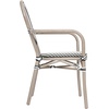 image:imageFlash Furniture Marseille IndoorOutdoor Commercial Bistro Stack Chair  Curved Arms  Black Textilene Back and Seat  Natural Bamboo Print Metal FrameBlack  WhiteLight Natural Frame