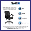 image:imageFlash Furniture Megan MidBack Black LeatherSoft Overstuffed Swivel Task Ergonomic Office Chair with Arms