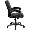 image:imageFlash Furniture Megan MidBack Black LeatherSoft Overstuffed Swivel Task Ergonomic Office Chair with Arms