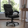 image:imageFlash Furniture Megan MidBack Black LeatherSoft Overstuffed Swivel Task Ergonomic Office Chair with Arms